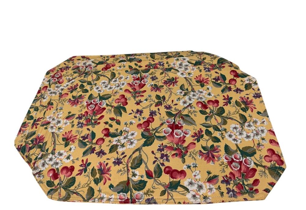 Vintage 1991 Sheridan ROSSINI Placemats Floral Rectangular Dining Table Set of 4